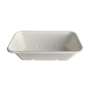 Customized Eco-Friendly Square Waterproof 100% Biodegradable Sugarcane Disposable Food Tray for Party Use Microwave Safe