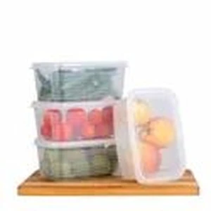 1800ml Eco-Friendly PP Plastic Transparent Modern Durable Utility Container Set 4 Pcs White Rectangular Kitchen Storage Boxes