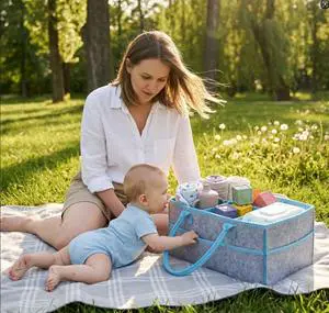 X-Large Nappy Caddy Organizer For Baby Nursery Car Storage Organizer Baby Gift Basket Changing Table Organizer No Reviews Yet