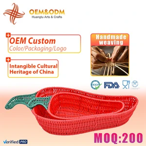 Handmade Custom Vegetable Fruit Shape Flower Bread Rattan Wicker Picnic Storage Baskets For Living Room Kitchen Organization