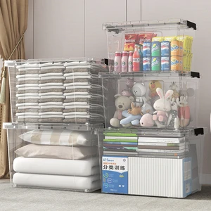 Haogle Wholesale Plastic pp Storage case Bin 12L-90L Container Box with Lid Storage Bins clear Storage Box