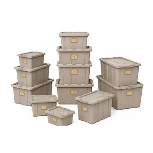 Stackable Plastic Storage Bins with Lids & Latches, Multi-Size Heavy Duty Containers for Home Closet Garage Organizing