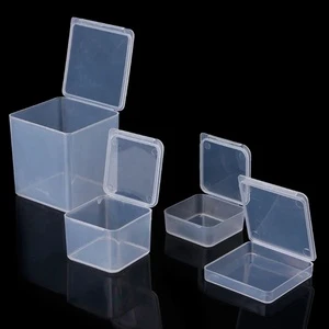 Square Plastic Transparent Storage Box Jewelry Beads Container Small Items Sundries Organizer Case