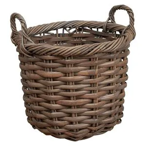 Beautiful Eco-Friendly Rattan Basket Natural Handmade Finish Customizable Size/Color Great for Rustic Farmhouse Boho Coastal