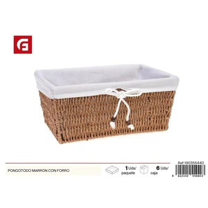 Brown storage and decoration lined bin