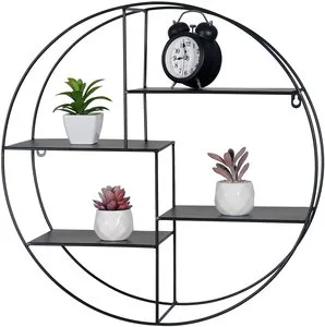 Metal Popular Round Wall Storage Shelf for Living Room,Kitchen Hanging Rack Decoration Multifunctional Display Wall Indoor