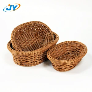 Plastic Rattan Wicker Basket For Snack Bread Fruit And Vegetable Storage And Display