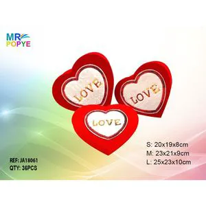 3-Piece Heart-Shaped Decorative Storage Boxes for Valentine's Day Toys Organization