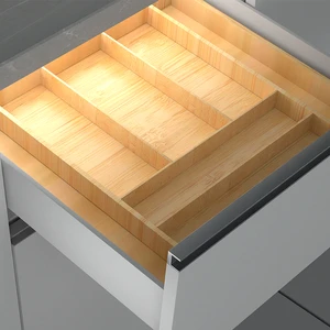 Kitchen Drawer Organizer Bamboo Wooden Classic Single Tier Cutlery Tray