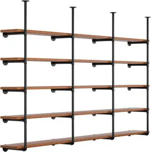 Industrial Iron Pipe Shelving Brackets, Farmhouse Wall Mounted DIY Pipe Shelves For Kitchen,Living Room Decor And Bar Shelving