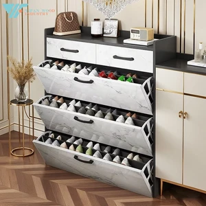 Modern Minimalist Ultra-Thin Three-Layer Convertible Panel Solid Shoe Cabinet Home Furniture Entry Living Room Apartment Hotel