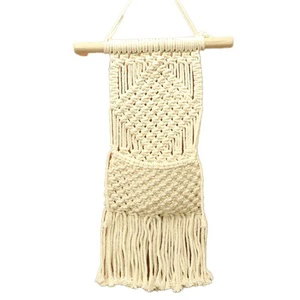 Factory Made Hand-woven Cotton Wall Decor Home Hanging Decoration Macrame Storage