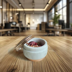 Elegant Natural Marble Storage Box for Jewelry, Spices, or Tea