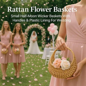 Eco Friendly Customized Color Bamboo Rattan Baskets for Wedding Occasions Gifting Ware Hampers Flowers Bouquet Storage