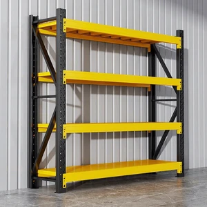 Boltless Adjustable Heavy-Duty Steel Rack Storage System, 500kg Capacity Per Layer, for Warehouse & Industrial Stacking