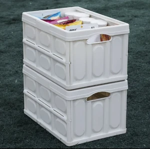 Multifunctional Custom Camping Portable Storage Bin Container Box Organizer Plastic Folded Storage Box with Lid