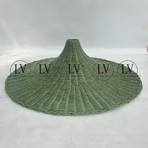 Wholesale Eco-friendly Natural Rattan Lampshade Rustic Boho Farmhouse Hanging Pendant Lamp Made In Vietnam