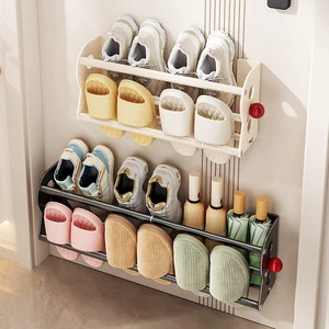 Multi Tier Open Hollow Design Quick air Ventilation Wall Mounted Shoe Rack for Bathroom Damp Slipper Moisture Dissipation