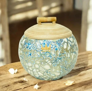Home & Kitchen Decor Accessories Spun Bamboo Jewelry Trinket Storage Jar Box for Ramadan Holiday Celebrations