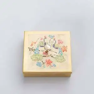 Handmade Gold Brass Decorative Storage Box 5.5x5.5x1.25 Inches 0.5 KG