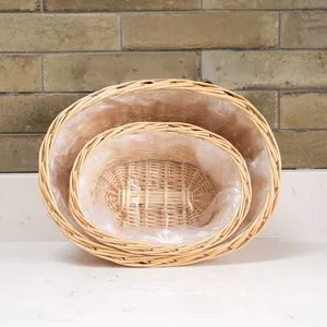 Yulin Jiafu Oval Wicker Basket Tabletop Planter Handwoven Plant Pot and Decorative Home Accessories