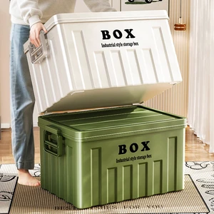 PP Plastic Storage Box with Handle-Durable Waterproof Clothing Organizer Large Capacity Household Container