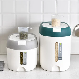 Kitchen Large Capacity Plastic Rice Container Multi-Functional Eco-friendly Insect-Proof Moisture-Proof 9L-10L Food Storage