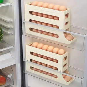 Automatic Plastic Slide Egg Storage Drawer - Stackable Refrigerator Tray with Easy Access Design
