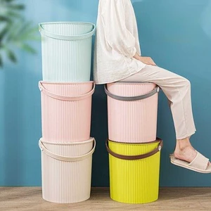 Multi-Functional Thickened Plastic Storage Bucket With Lid Portable Bath Basket Fishing Bucket With Stool For Storage Sitting