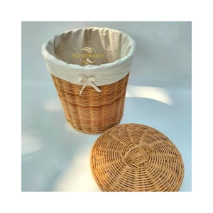 Traditional Rattan Hamper Handmade Wicker Storage Basket for Multipurpose Use