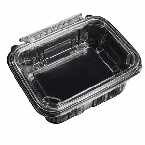 Wholesale Custom Design Food Grade PET Plastic Tamper Evident Containers Box Recyclable Embossing Food Storage Serving Vacuum