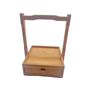Natural Wood Storage Organizer Box with Portable Handle for Home Office Kitchen Stylish Decor