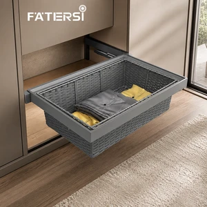 2026 New FATERSI China Manufacturer Supply Wicker Basket Pull Out Rattan Storage Basket