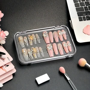 XJH 20pcs Clear Plastic Press-On Nail Storage Box Organizing Fake Nails with Style