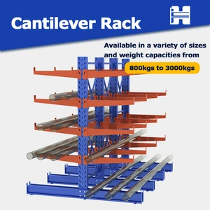 Warehouse Metal Cantilever Pipe Racking Adjustable Pivot Arm Design Heavy Duty Industrial Grade for Long Material Storage
