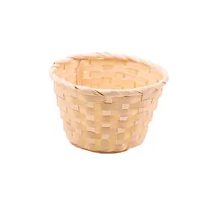 Bamboo Gift Basket Decorative Fruit Egg Natural Various Sizes Printed Color White Storage Baskets For Gift Basket Packaging Use