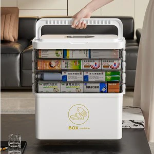 Translucent Lightproof Eco-Friendly Lockable Home Drug Organizer Moisture Proof PP Material Multifunctional Medical Medicine Box