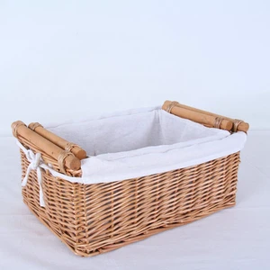 Custom Your Own Organize Wicker Rattan Rectangular Woven Storage Basket