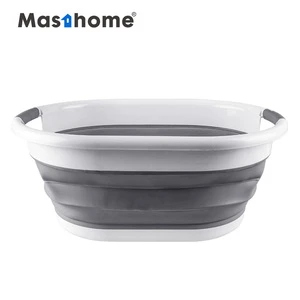 Space Saving 20L 15L Foldable Bath Toys Bucket Laundry PP TPR Laundry Buckets Wash Folding Plastic Collapsible Silicone Bucket