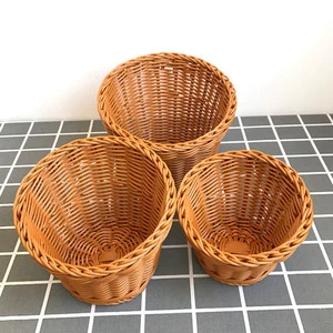 Rattan-Style Woven Basket Hot Pot Restaurant Lettuce Basket Popcorn Vegetable Wicker Baskets Collection