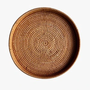 Unique Polished Rattan Jewelry Storage Tray for Kitchen and Garage