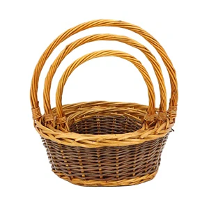 High Popularity Handmade Weave Small Oval Fruit Food Wicker Rattan Storage Basket