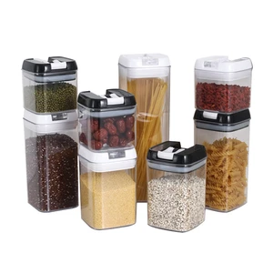 Press-type Sealed Kitchen Container Multifunctional PET Food Storage Plastic Food Storage Box