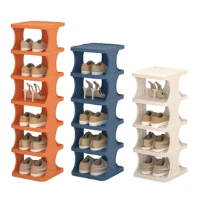 Small Curved Shape Large Capacity Plastic Doorway Shoe Rack Space-Saving Multi-Layer Storage Shelf Organizer
