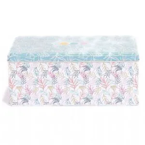 Kontensan EF05743 Turkey 170x260x100 mm Rectangular Decorative Storage Box Slip Lid 4.2L Capacity Leaf Pattern Home Organization