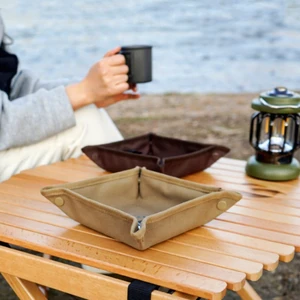 High Quality 600D Oxford Fabric Camping Portable Square Debris Bin Outdoor Travel Organizer Foldable Storage Tray