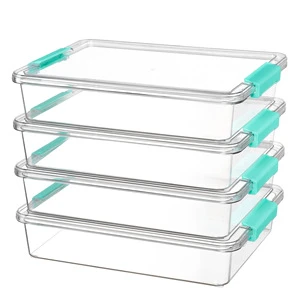Large Capacity Transparent Stackable Covered Dustproof Plastic Container