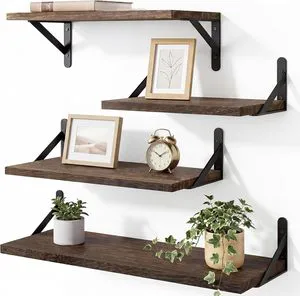 Floating Shelves for Wall Farmhouse Wall Shelf for Bedroom, Bathroom Storage, Living Room and Kitchen Decor(Set of 4)