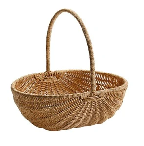 Best quality handcrafted rattan basket for home decor fruit storage and organizing essentials with vintage charm