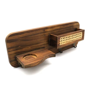 Eco Bamboo Wall Mounted Floating Shelves Home Decor Art Deco Design Multi-functional Save Space Storage Organizer